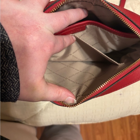 Michael Kors Red and Teal Floral Crossbody Bag - Picture 3 of 8